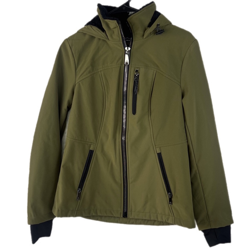 NEW‎ NWT HFX Performance jacket w/ Fur Lining Outdoors Warm Soft Cozy Green Sz S